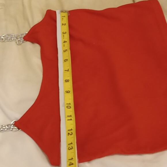 Faded Rose Womens Medium Red Chain Strap Cami Top. Atleisure Summer - Picture 5 of 6